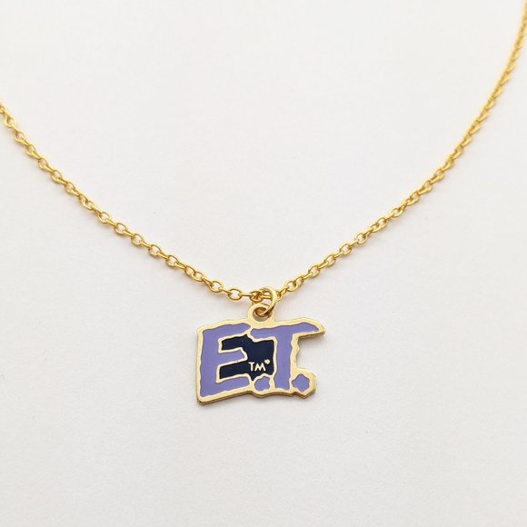 Vintage E.T. The Extra Terrestrial Necklace with E.T. Logo Charm - Picture 2 of 3